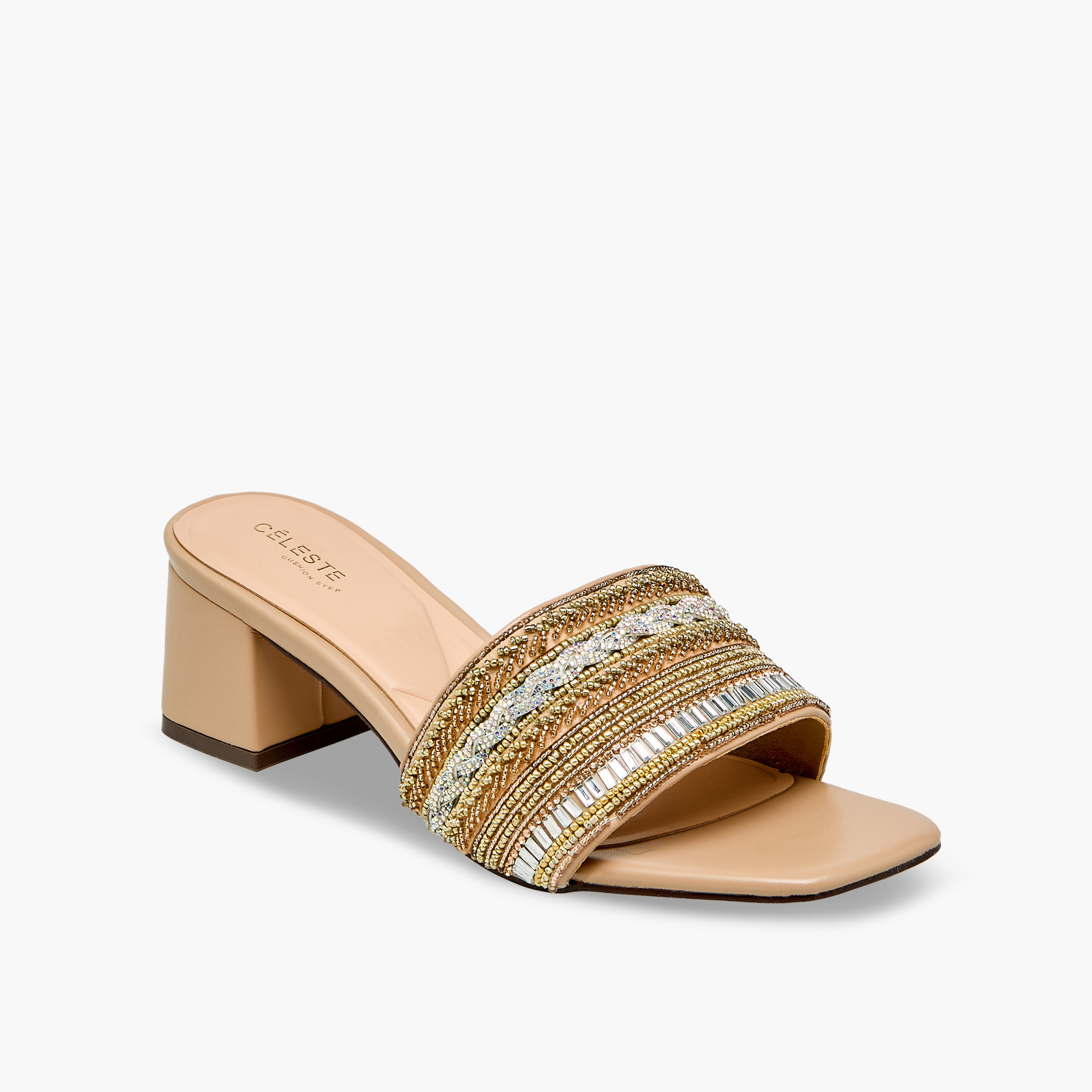 Celeste Women's Embellished Slip-On Sandals with Block Heels-women-shoes-sandals-heeled-image-2
