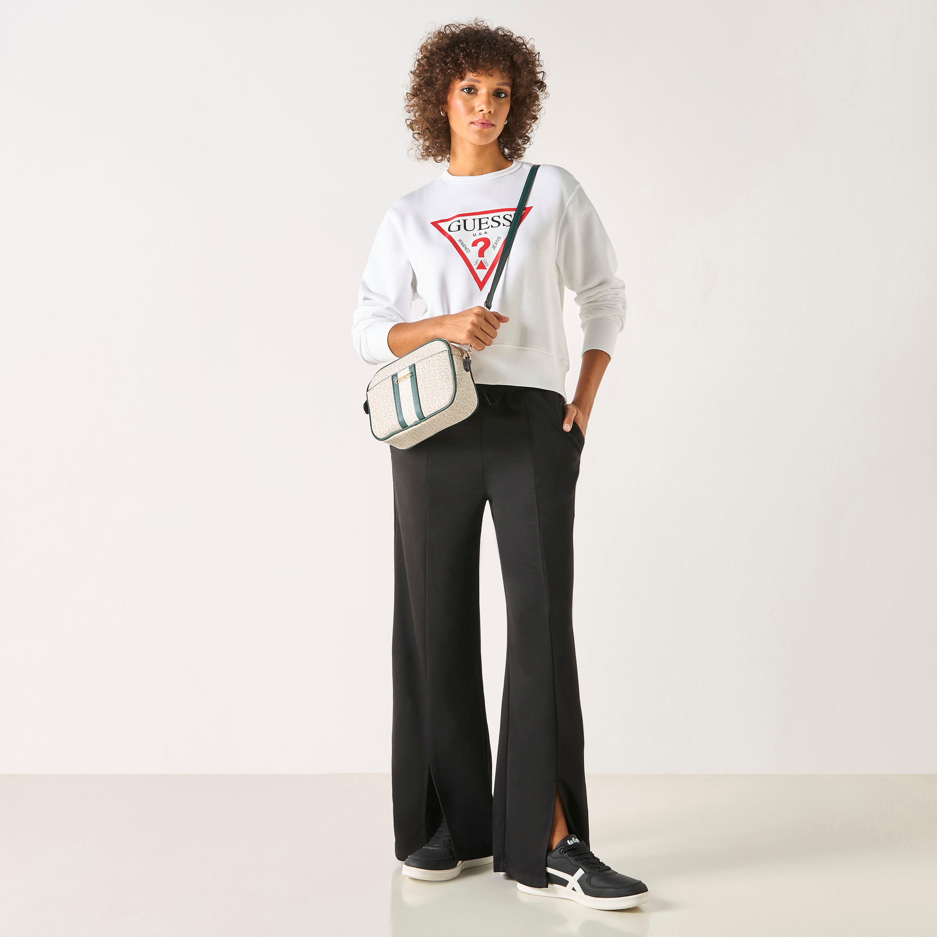 Guess Logo Print Sweatshirt with Long Sleeves-women-winterwear-hoodiesandsweatshirts-hoodies-image-2