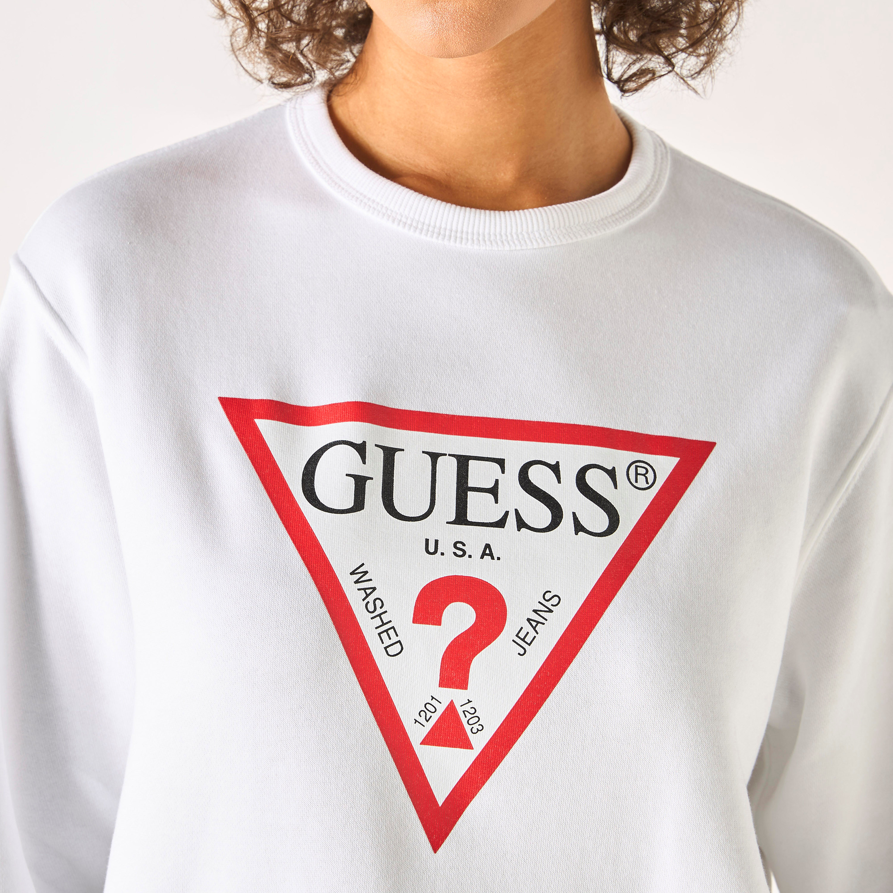 Guess Logo Print Sweatshirt with Long Sleeves-women-winterwear-hoodiesandsweatshirts-hoodies-image-3