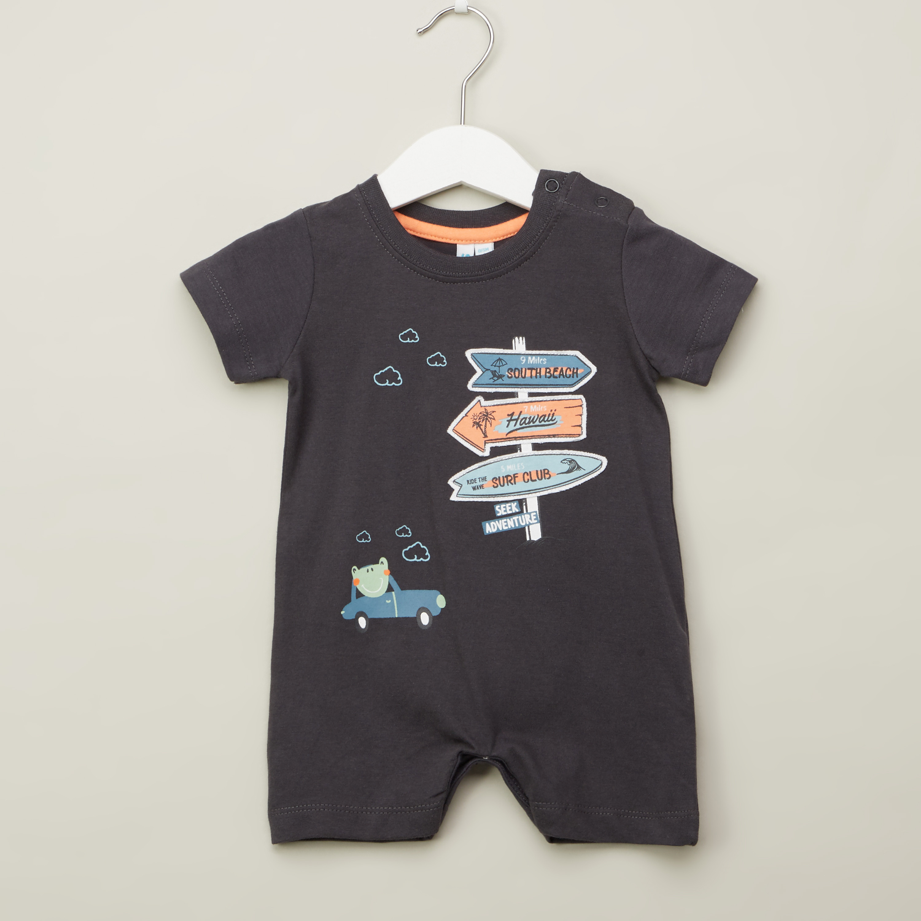 Juniors Short Sleeves Knee Length Romper - Set of 2-baby-boys-clothing-winterwear-rompers-image-6
