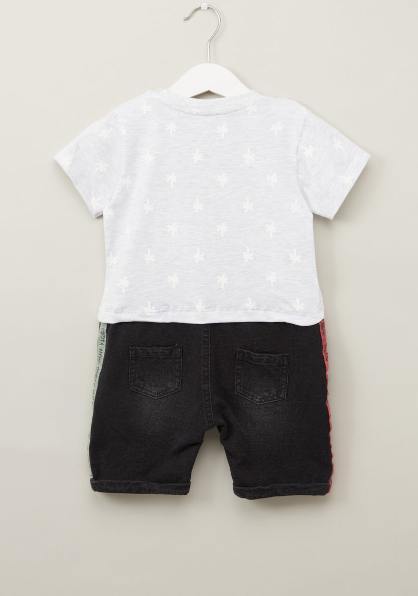 Juniors Patch Applique Romper with Short Sleeves-Rompers%2C Dungarees and Jumpsuits-image-2