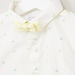 Juniors All Over Print Shirt with Short Sleeves and Bow Applique-Shirts-thumbnail-1