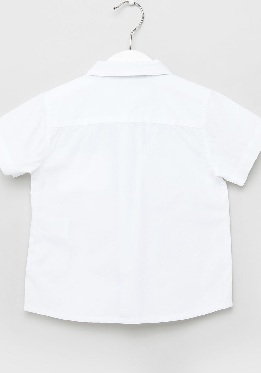 Juniors Short Sleeves Shirt with Spread Collar and Pocket Detail-Shirts-image-2