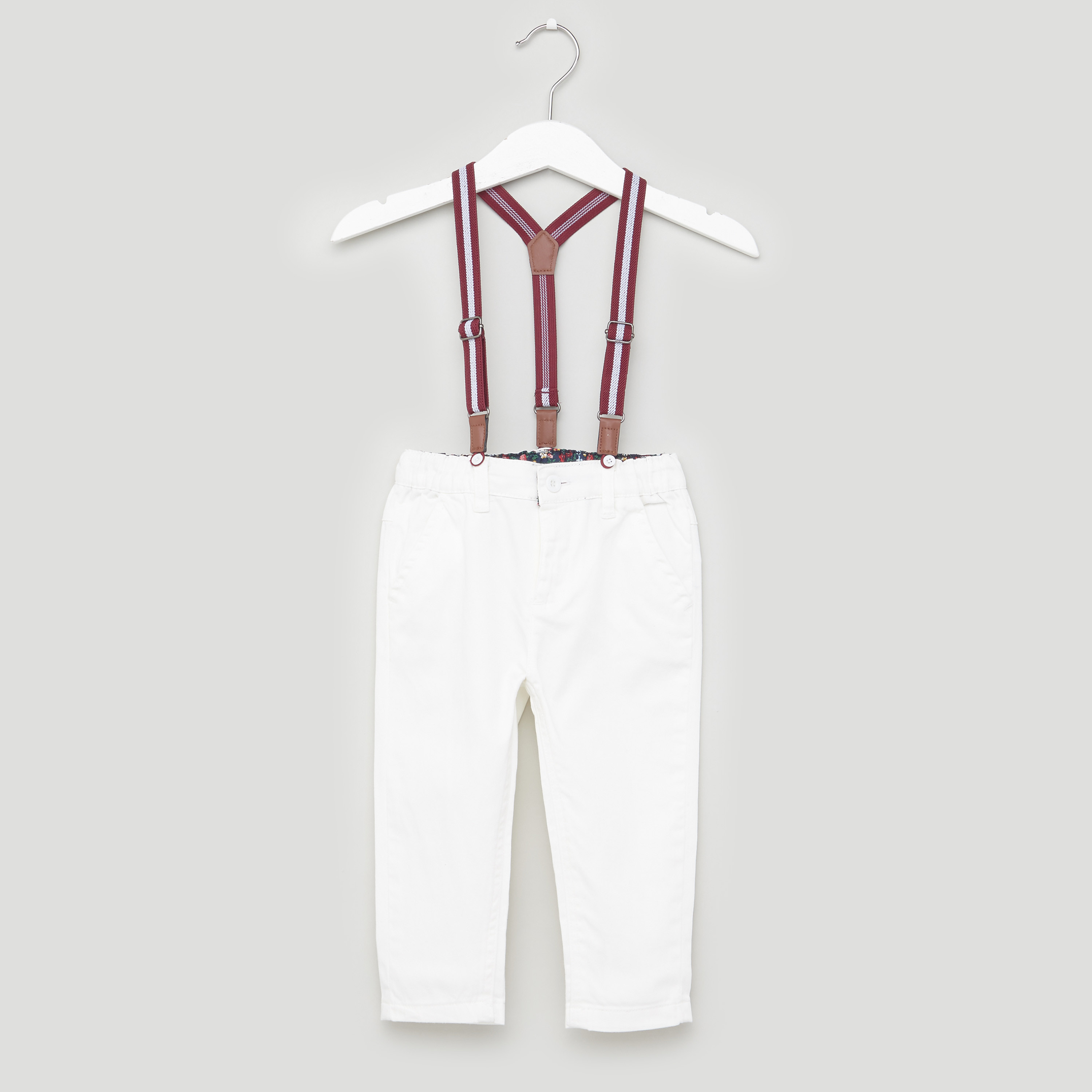 Juniors Solid Pants with Pocket Detail and Suspenders-baby-boys-clothing-bottoms-trousers-image-1