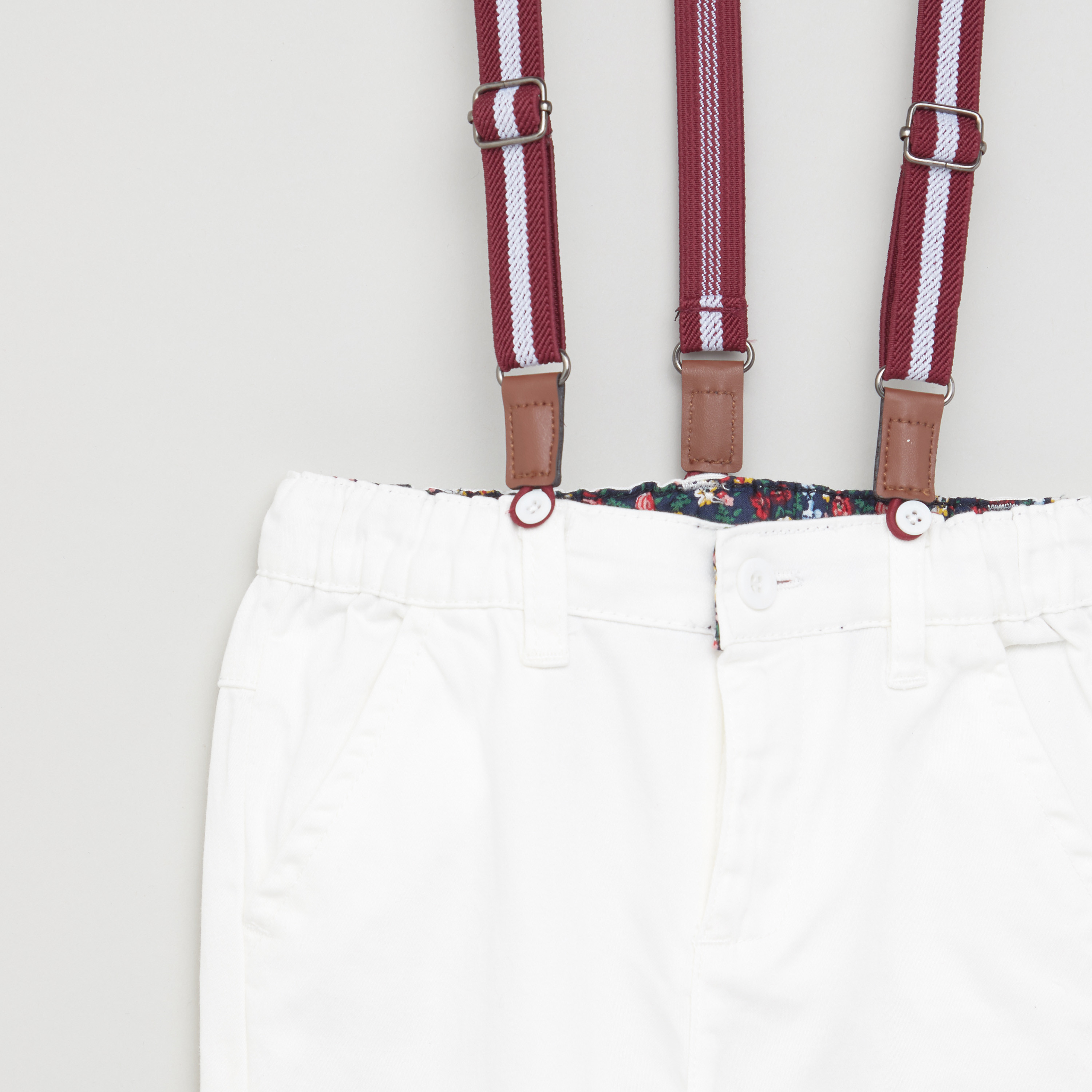 Juniors Solid Pants with Pocket Detail and Suspenders-baby-boys-clothing-bottoms-trousers-image-2