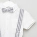 Juniors Solid Shirt with Striped Shorts and Suspenders-Clothes Sets-thumbnail-1