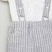 Juniors Solid Shirt with Striped Shorts and Suspenders-Clothes Sets-thumbnail-3