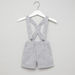 Juniors Solid Shirt with Striped Shorts and Suspenders-Clothes Sets-thumbnail-4