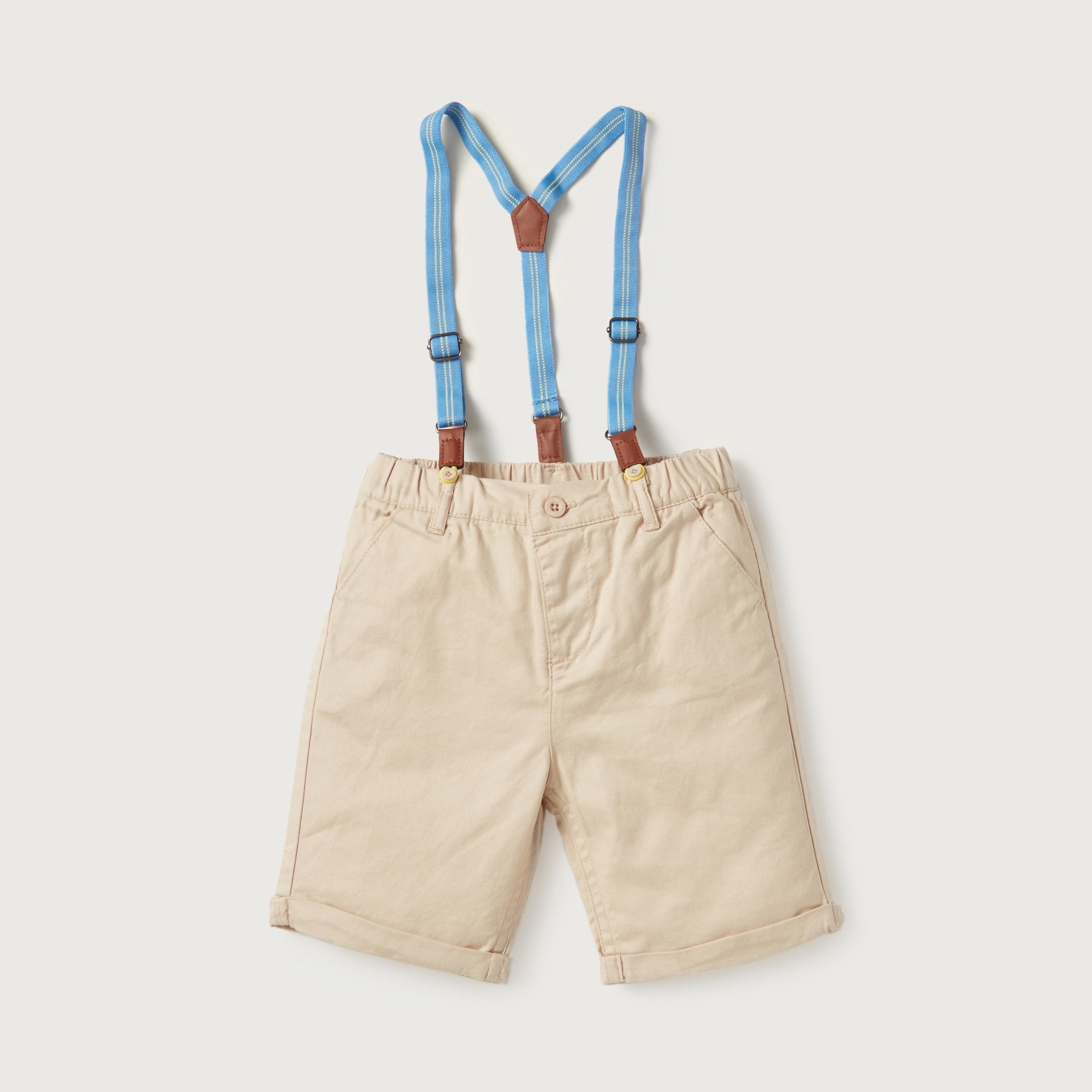 Juniors Chequered Short Sleeves Shirt and Shorts with Suspenders Set-baby-boys-clothing-setsandcoords-image-3