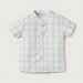 Juniors Chequered Short Sleeves Shirt and Shorts with Suspenders Set-Clothes Sets-thumbnail-3