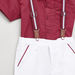 Juniors Textured Shirt with Solid Shorts and Suspenders-Clothes Sets-thumbnail-1