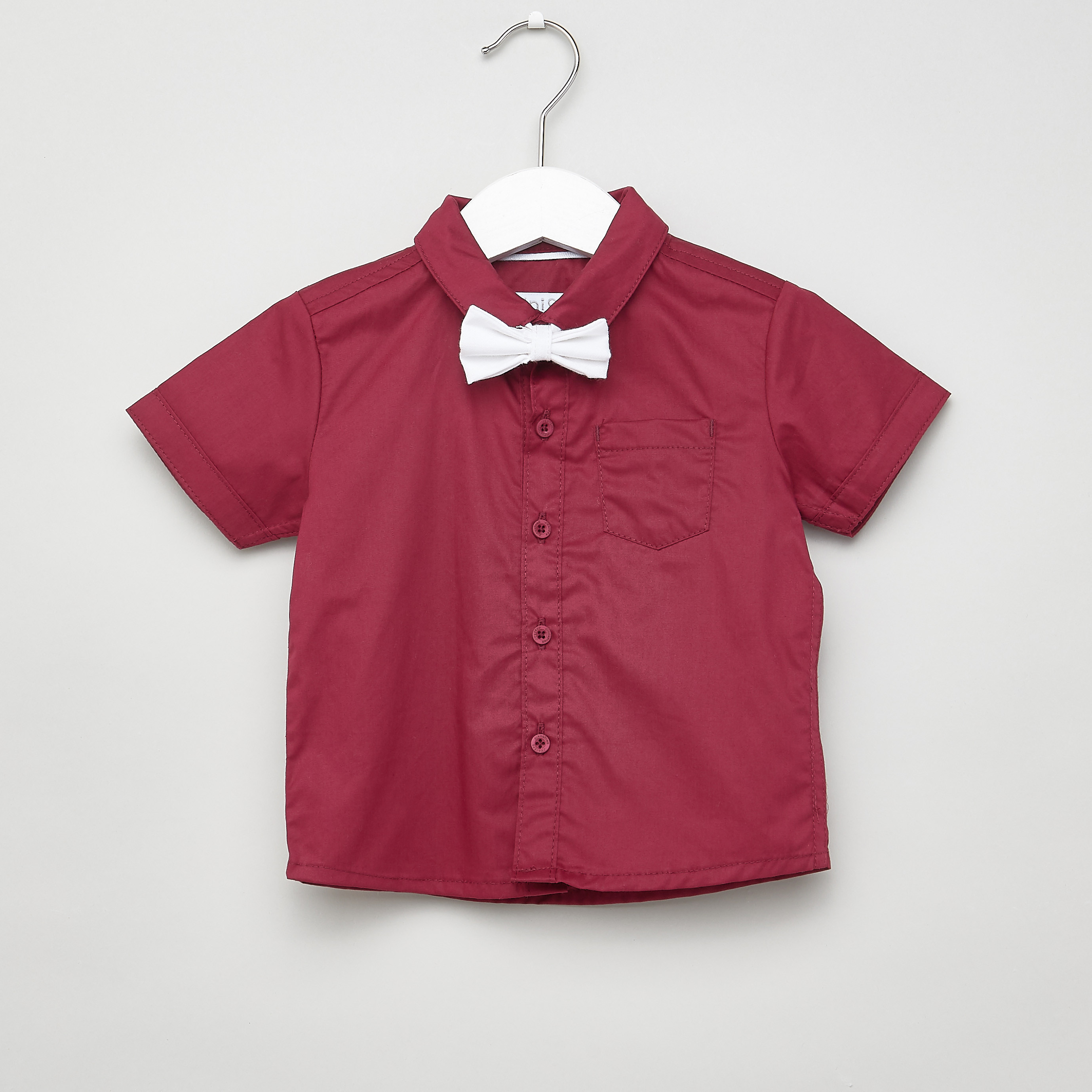 Juniors Textured Shirt with Solid Shorts and Suspenders-baby-boys-clothing-setsandcoords-image-5
