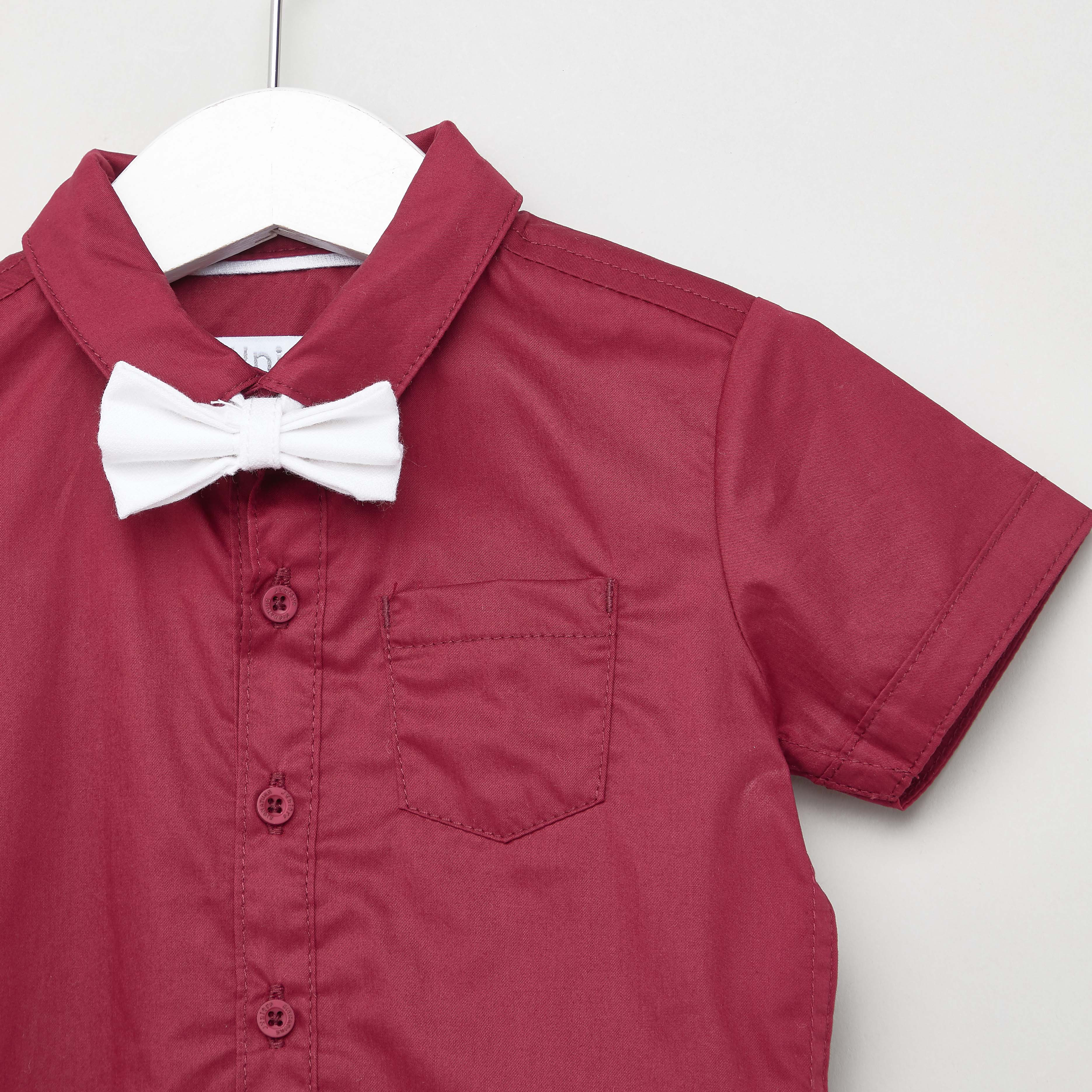 Juniors Textured Shirt with Solid Shorts and Suspenders-baby-boys-clothing-setsandcoords-image-6