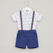 Juniors All Over Print Shirt and Shorts with Suspenders Set-Clothes Sets-thumbnail-0