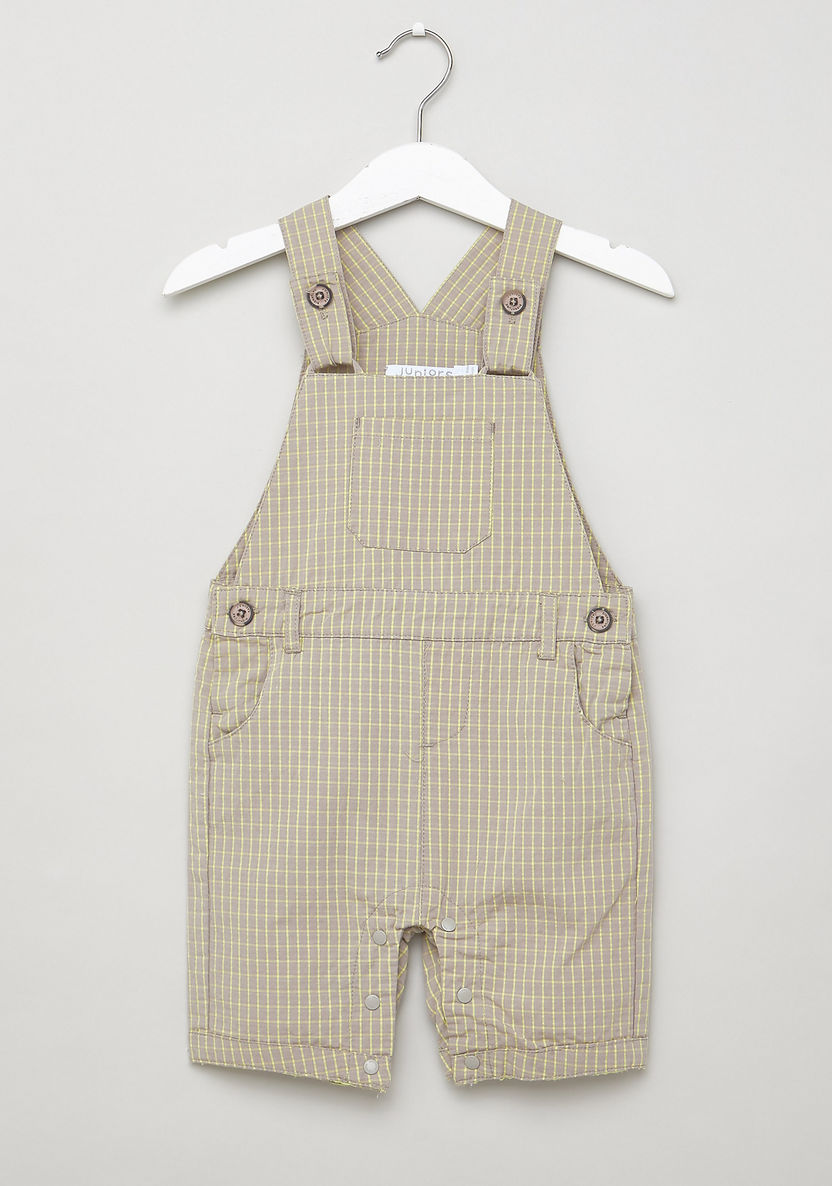 Juniors Textured Dungarees with Pocket Detail-Rompers%2C Dungarees and Jumpsuits-image-0
