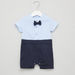 Juniors Textured Romper with Bow Tie and Snap Button Closure-Rompers%2C Dungarees and Jumpsuits-thumbnail-0
