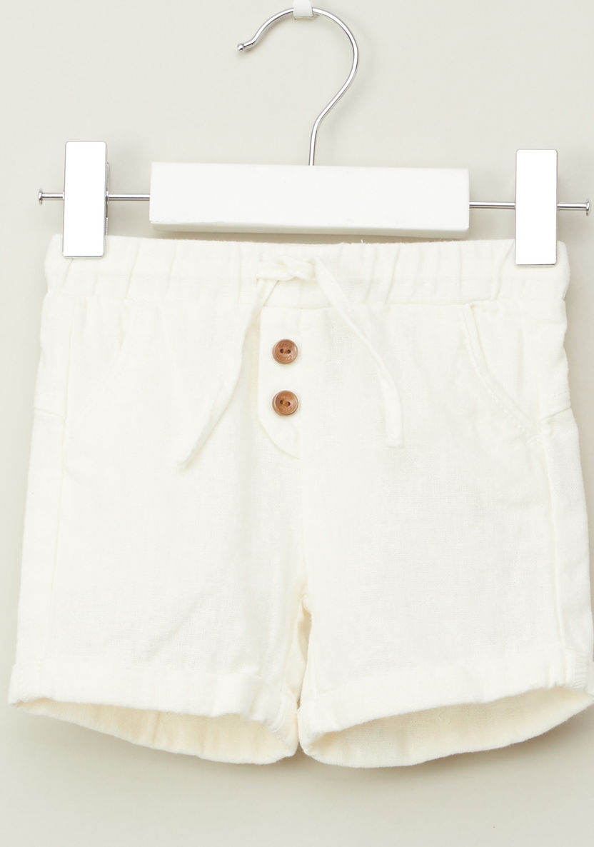 Giggles Solid Shorts with Drawstring and Pocket Detail-Shorts-image-0