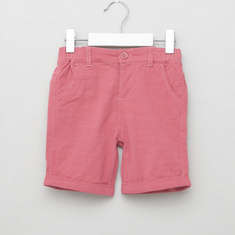 Giggles Solid Shorts with Pocket Detail and Belt Loops