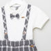 Giggles Solid Bodysuit and Checked Suspender Shorts Set-Clothes Sets-thumbnail-1