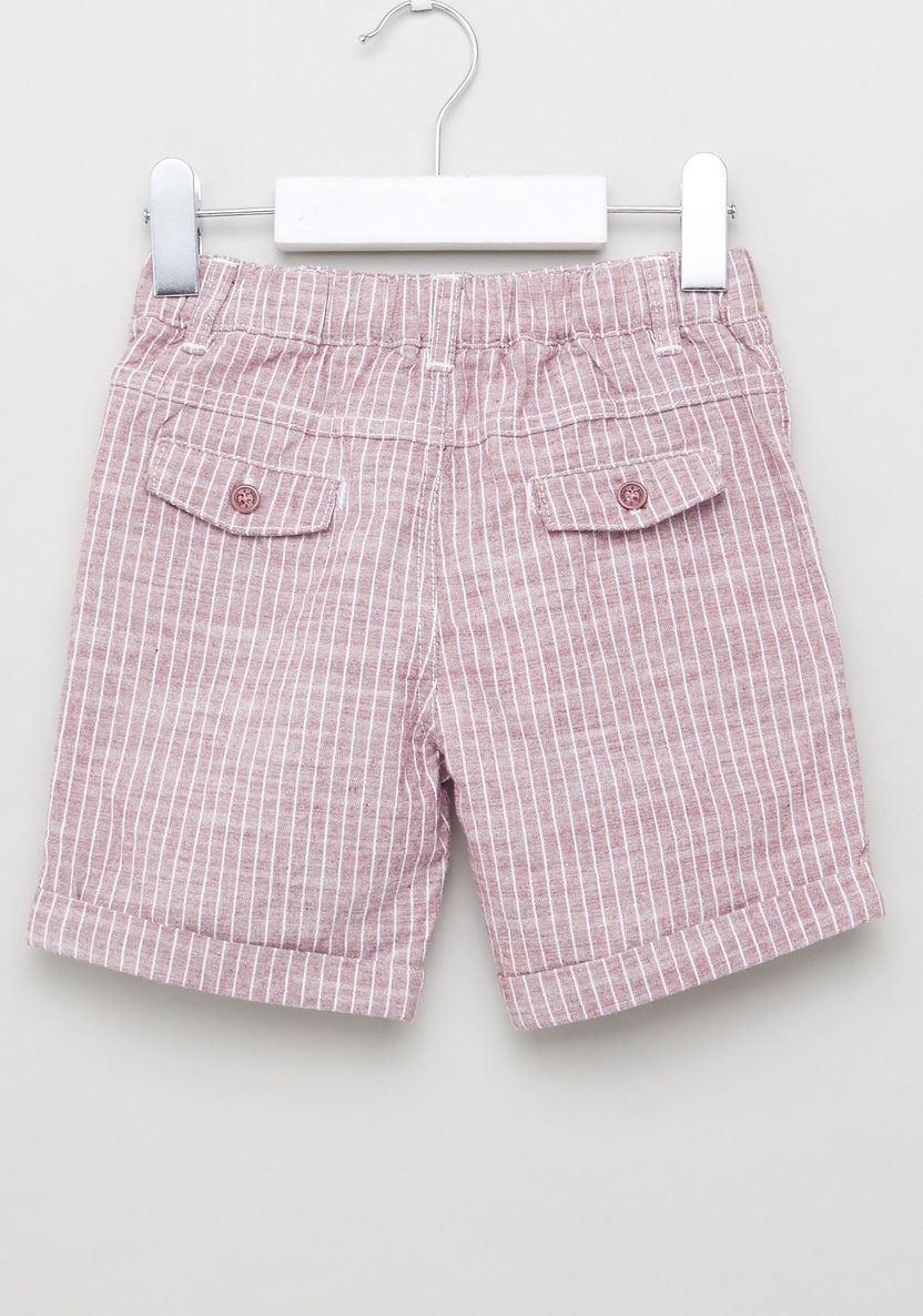 Giggles Embroidered Shirt and Striped Shorts Set-Clothes Sets-image-6