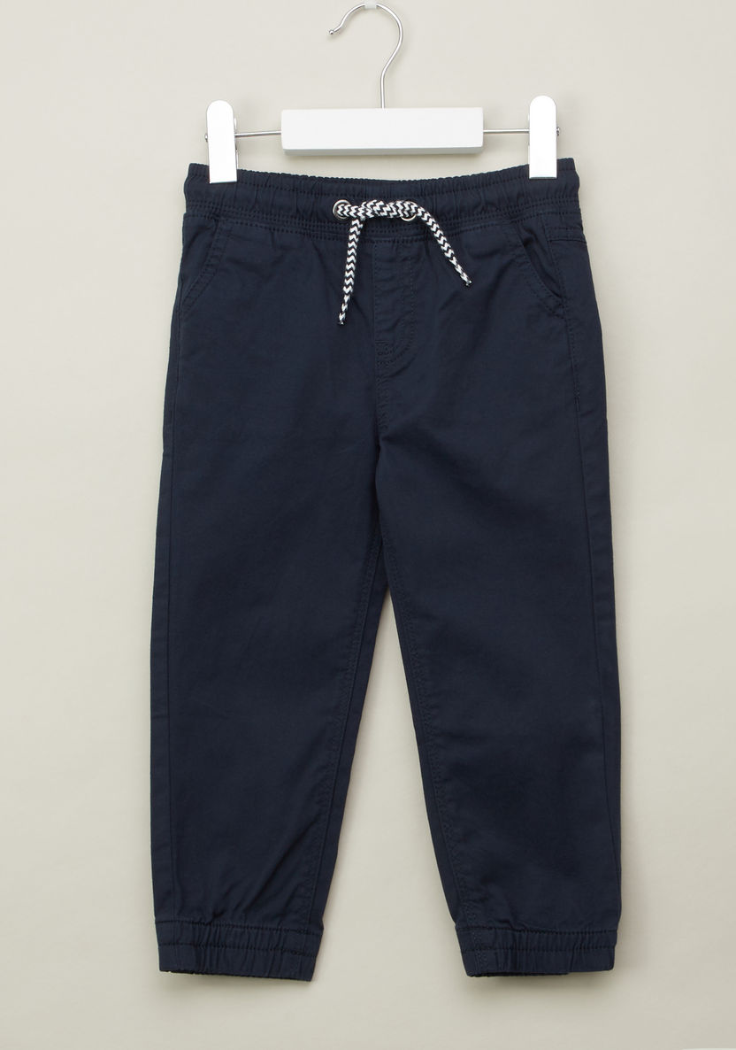 Juniors Solid Joggers with Pocket Detail and Elasticated Waistband-Joggers-image-0