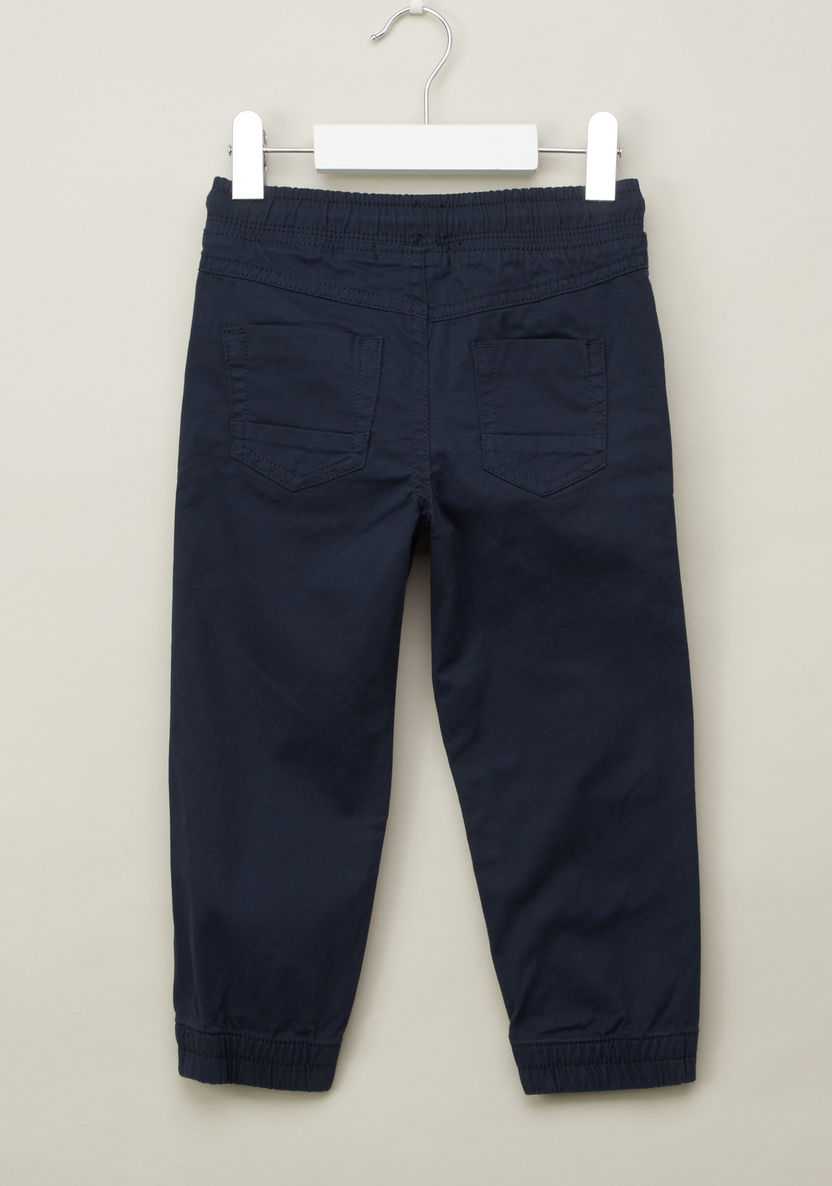 Juniors Solid Joggers with Pocket Detail and Elasticated Waistband-Joggers-image-2