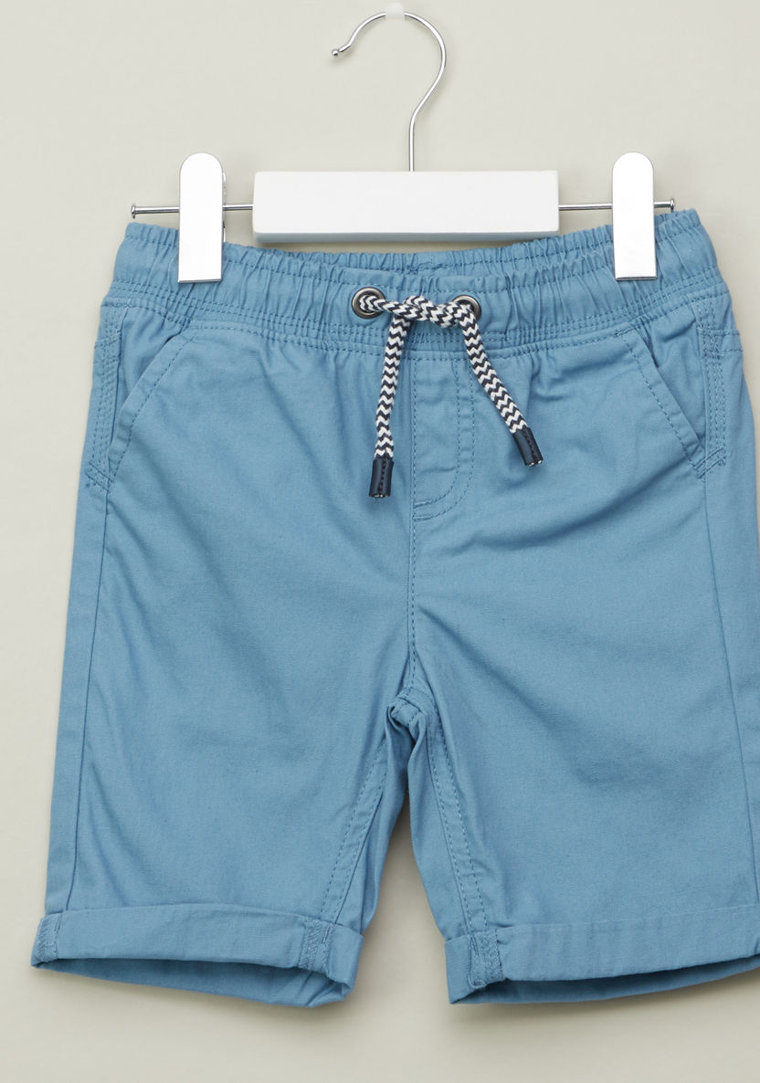 Juniors Solid Shorts with Pocket Detail and Drawstring-Shorts-image-0