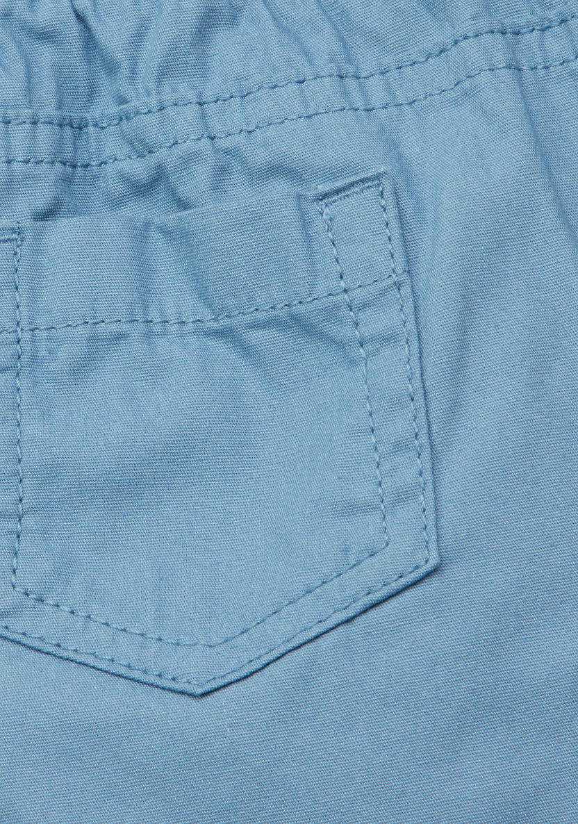 Juniors Solid Shorts with Pocket Detail and Drawstring-Shorts-image-3