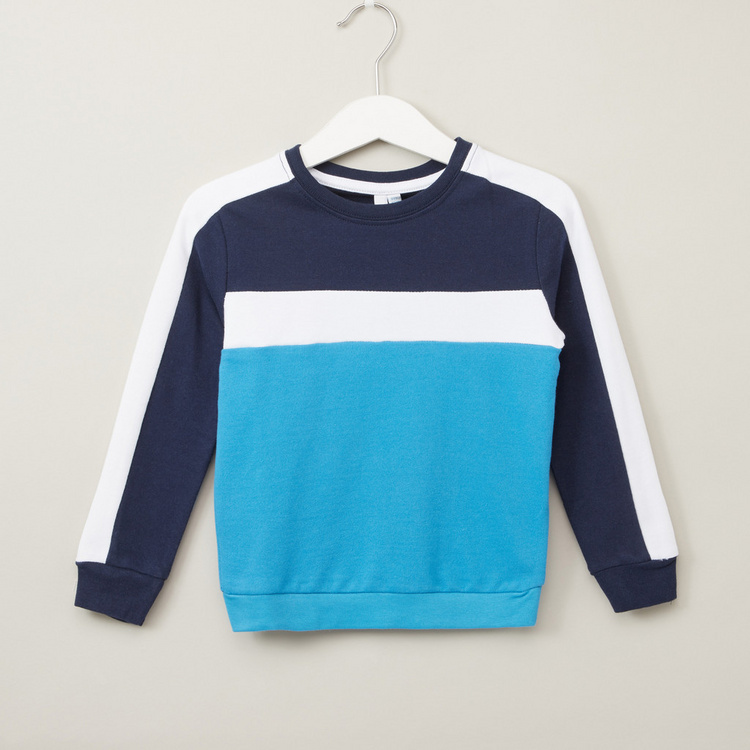 Juniors Colourblock Sweater with Long Sleeves