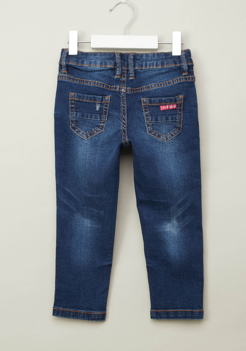 Juniors Distressed Jeans with Pocket Detail and Belt Loops-Jeans-image-2