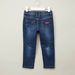 Juniors Distressed Jeans with Pocket Detail and Belt Loops-Jeans-thumbnail-2