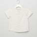 Juniors Textured Shirt with Mandarin Collar and Short Sleeves-Shirts-thumbnail-0