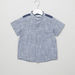 Juniors Textured Shirt with Mandarin Collar and Short Sleeves-Shirts-thumbnail-0