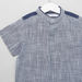 Juniors Textured Shirt with Mandarin Collar and Short Sleeves-Shirts-thumbnail-1