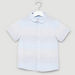 Juniors Striped Shirt with Short Sleeves and Spread Collar-Shirts-thumbnail-0