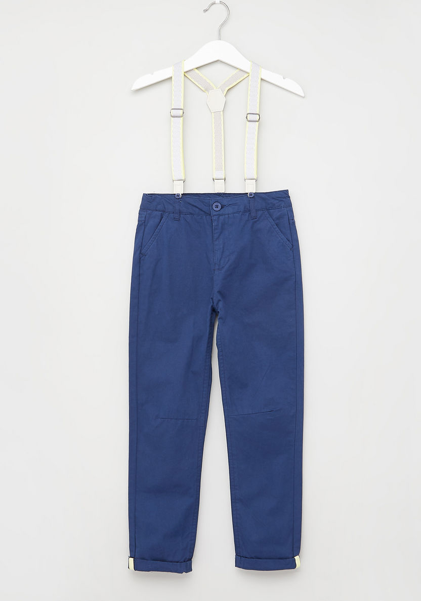 Juniors Pocket Detail Pants with Suspenders-Pants-image-0