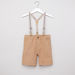 Juniors Textured Shorts with Suspenders and Belt Loops-Shorts-thumbnail-0