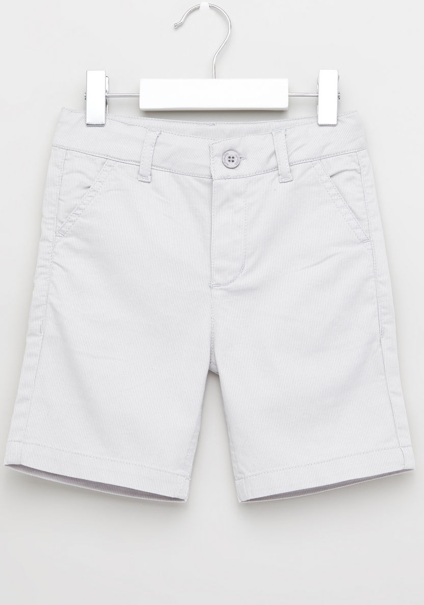 Juniors Solid Shorts with Belt Loops and Pocket Detail-Shorts-image-0