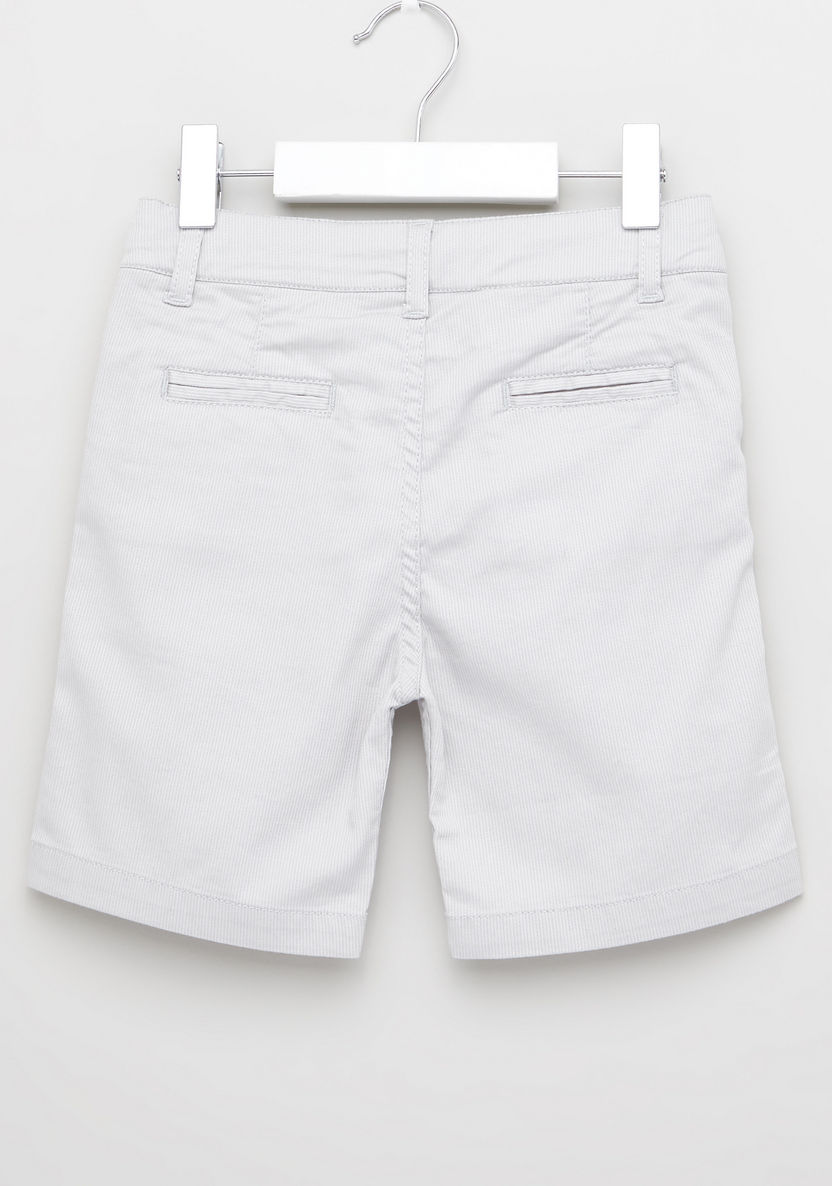 Juniors Solid Shorts with Belt Loops and Pocket Detail-Shorts-image-2