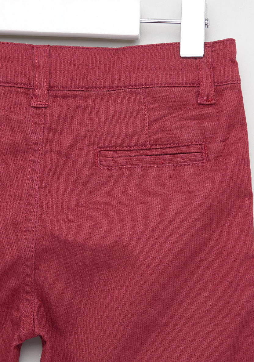 Juniors Solid Shorts with Belt Loops and Pocket Detail-Shorts-image-3