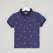 Juniors Printed Polo T-shirt with Solid Pocket Detail Shorts-Clothes Sets-thumbnail-1