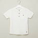 Eligo Solid T-shirt with Henley Neck and Short Sleeves-T Shirts-thumbnail-0