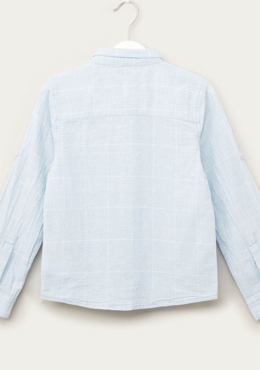 Eligo Checked Shirt with Long Sleeves and Collar-Shirts-image-2