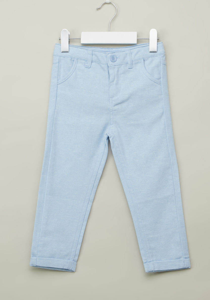 Eligo Solid Pants with Pocket Detail and Belt Loops-Pants-image-0