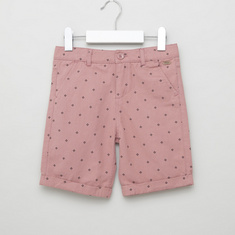 Eligo Printed Shorts with Pocket Detail and Belt Loops