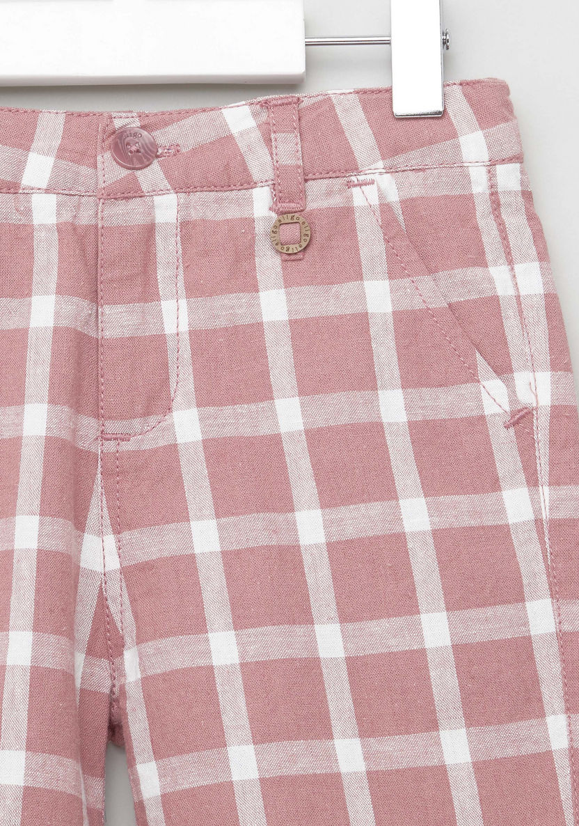 Eligo Checked Shorts with Belt Loops and Pocket Detail-Shorts-image-1