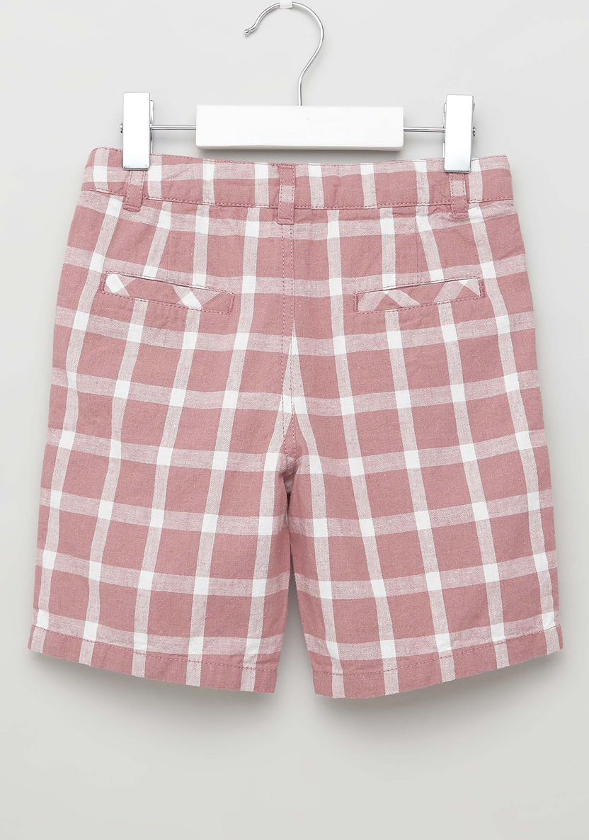 Eligo Checked Shorts with Belt Loops and Pocket Detail-Shorts-image-2