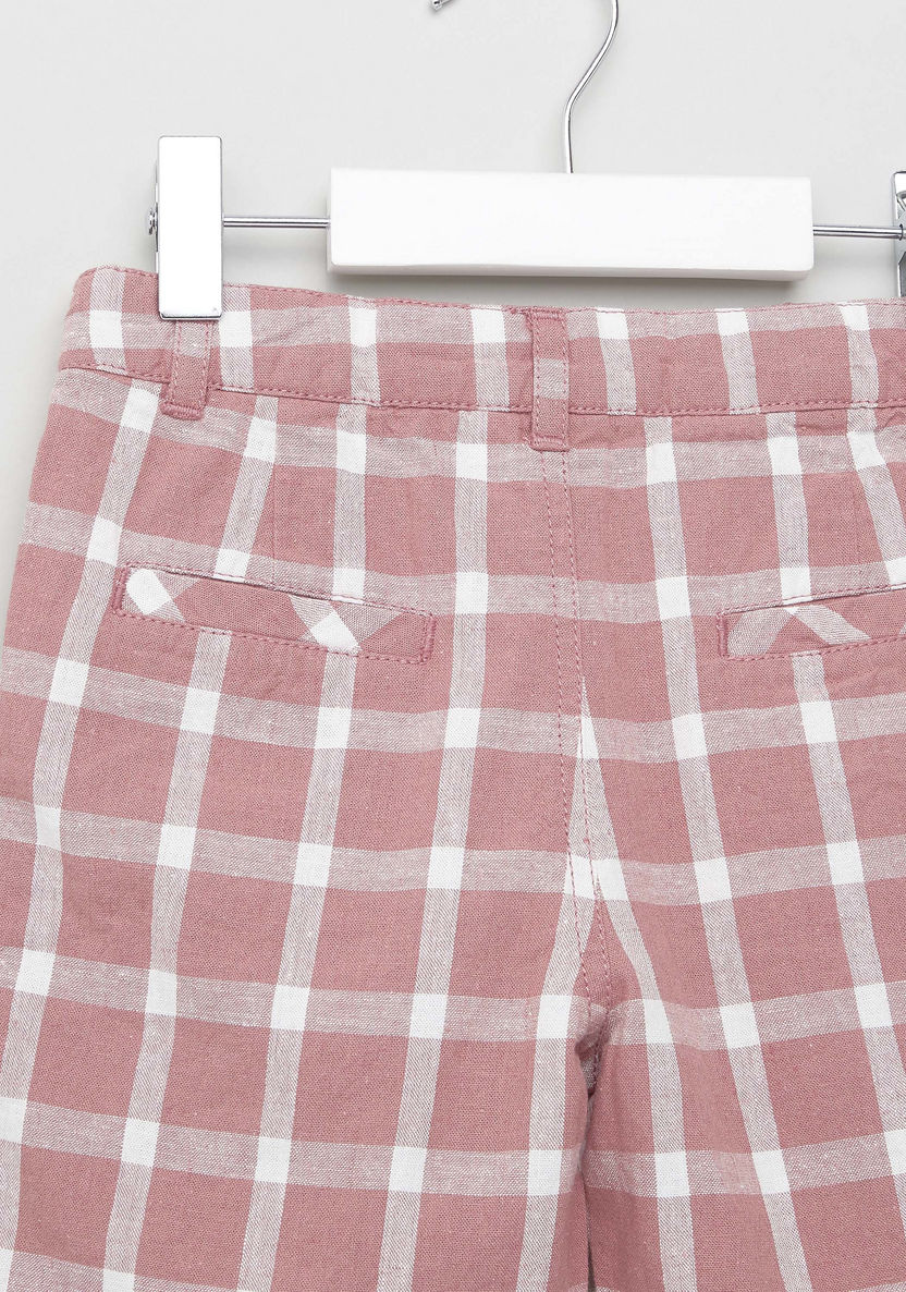 Eligo Checked Shorts with Belt Loops and Pocket Detail-Shorts-image-3