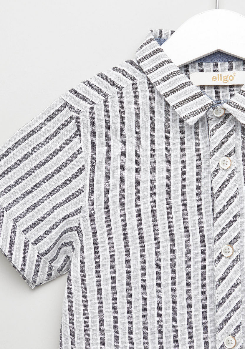 Eligo Striped Short Sleeves Shirt with Shorts-Clothes Sets-image-2