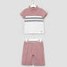 Eligo Striped Polo T-shirt with Pocket Detail Shorts-Clothes Sets-thumbnail-0